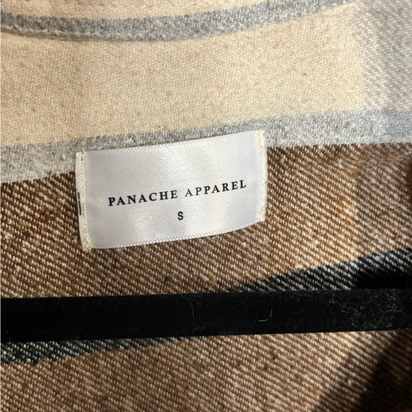Panache Apparel “Until Sundown” Ivory and Brown Button Down Flannel - Picture 5 of 9